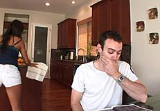 Japanese teen ibuki haruhi anal assfucked to mouth with interracial cumshot on shaved hole