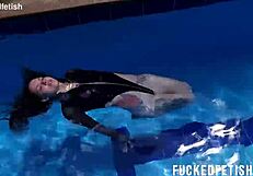 Jessica Bunny's Wet Latina Pussy Dives Underwater