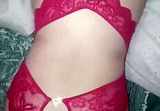 Red lingerie overflows with thick cum from wild group swingers fuck