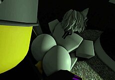 Fucking cat girl's big ass with monster cock and big tits