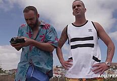 Outdoor Sunbathing Slut Takes Two Cocks Deep!