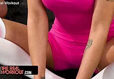 wanna see skinny latina sister get fingered and deepthroated in gym workout?