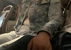 flashing monster cock on public bus gets mexican slut handjob ride