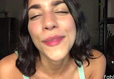 petite latina masturbates spreads shaved pussy dirty spanish talk lick fuck me