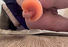 horny italian milf stretches asshole wide in solo anal dildo play