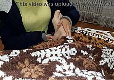 stepsister leg massage hides my secret blanket masturbation tease