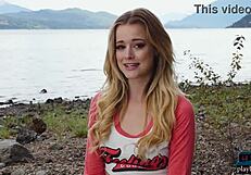 petite blonde canadian milf strips nude outdoors for playboy centerfold