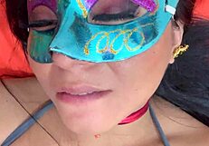 Hot Masked Girl, Hear Her Amazing Spanish Dirty Talk While Masturbating Solo?