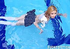 hey sexy ashlee rose shake that wetlook ass by the pool