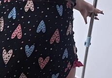 Husband Films Brazilian Wife Legs Spread Cleaning Floor