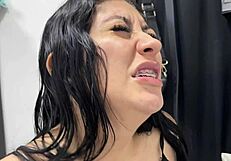 Esposo calienta esposa con blowjob antes trabajo y creampie en coño closeup