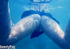 swimming underwater after creampie cum deep in juicy milf pussy!