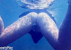 swimming underwater after creampie cum deep in juicy milf pussy!