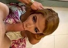 shaved tattooed slut gags screams on my monster cock deepthroat till facial cumshot