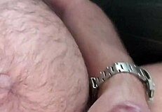 Hey, ever stroked your big cock in a public parking lot like this guy jerking off wildly in his car?