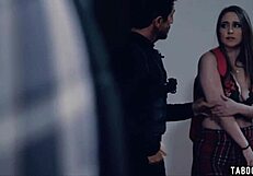 cops arrive for dispute and end up spanking riding teen stepdaughter's big ass cowgirl