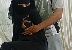 muslim babe takes hindu boyfriend's cock deep in doggy style