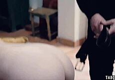 cops arrive for dispute and end up spanking riding teen stepdaughter's big ass cowgirl