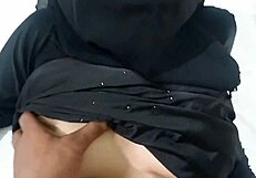 muslim babe takes hindu boyfriend's cock deep in doggy style