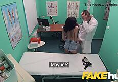 fake hospital turns real when tattooed czech nurse squirts hard on patient's cock during sneaky exam fuck