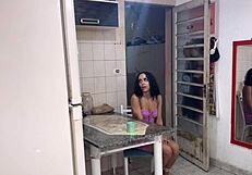 a curious nosy neighbor comes at night for sugar but ends up fucked and sucked hard since her husband hasn't touched her