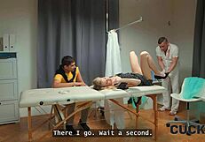 cuck4k. doctor gropes and fucks cheating wife's tight 18+ pussy during exam