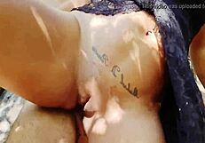 Fucking my girlfriend deep in the forest with friends around