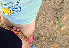 step mom catches me jerking off outside in her tight wet panties then helps me cum quick in kinky pov amateurs