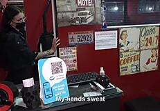 cock piercing threesome ends with mei pang cumshot on john lemon huge dick