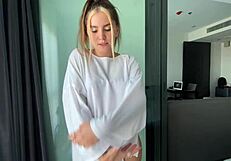 hey best friend's hot girl wants my help filming her first cheating sex video with cum swallow 😏