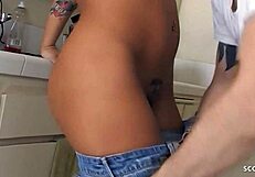 Inked Big Boobs Tanned Bombshell Mason Moore Fucks Big Dick Co-Worker In Kitchen!