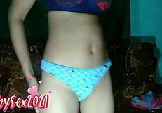 hey my step sister shows me how it's done while we watch tv together at home