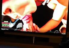 Masturbating hard watching that hot redhead pornstar cum explosively