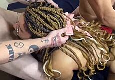 Gulosa deepthroats double cocks spitting transsexual style