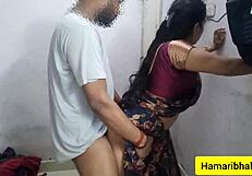 horny indian bhabhi lifts saree for secret cheating fuck