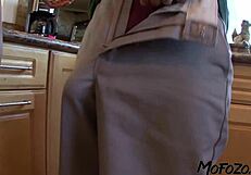 step sister bends over for rough deepthroat and monster cock load dumped on her big ass