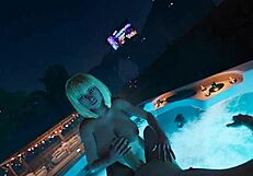 at the house party big natural tits brittney jerks off the cum player hard