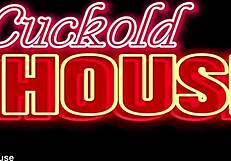 corny husband watches wife milf take threesome doggystyle cum in mouth on their bed closeup