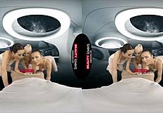 imagine stockings sluts in a wild foursome blasting off to space