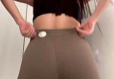 hot wife teases in sheer fitting room?