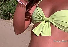 Crazy 18yo pees panties on beach then squirts wet! 🌊💦