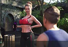 a hot milf wife and stepmom jogs with jiggling big ass and tits