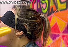 School friend tricks me with cock in flavor game deepthroats gags moans cum in mouth