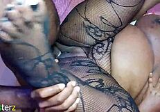 Chubby Ebony BBW Takes Massive BBC Cumshot Doggystyle Outdoors