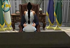 kim k's presidential pussy gets pounded outdoors at work