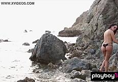 hey kristie taylor wanna watch her tease strip that shaved pussy beachside?