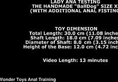 Lady Ana Handmade Balldog XL Anal Fisting Dildo Insertion Gaping Ass Orgasm Solo