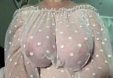 Gorgeous Milf Close-Up Saggy Big Boobs Tease