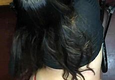 i beg roommate to cumshot my panties during pov doggystyle pounding