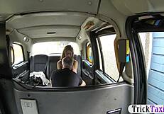 Hey sexy blonde, pervert driver drills your shaved pussy with monster cock?